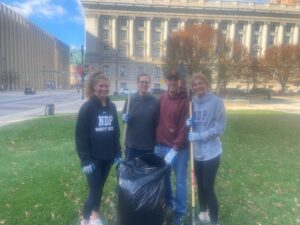 Photo of Gallagher team cleaning up Holocaust Memorial