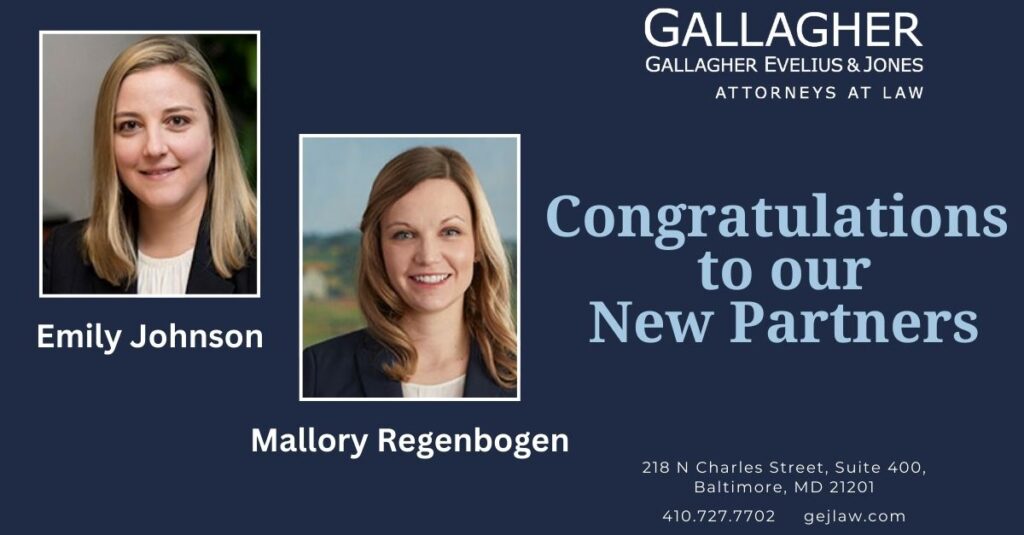 Image congratulating Gallagher Evelius and Jones attorneys Emily Johnson and Mallory Regenbogen. 