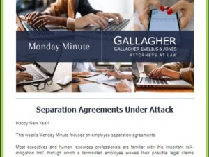 Newsletter image showing Separation Agreements Under Attack