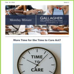 Picture of front of Monday Minute Issue 4 on the Time to Care Act.