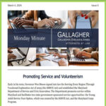 Photo of the front of the Gallagher Monday Minute Issue 5.